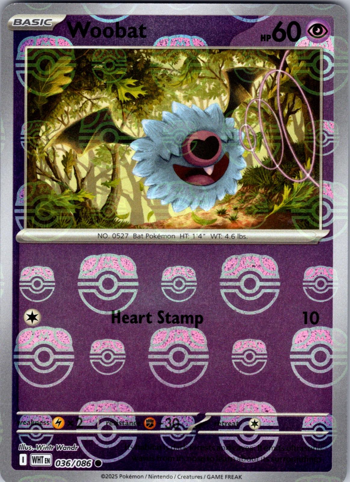 White Flare Woobat [Master-Ball] Pokémon card